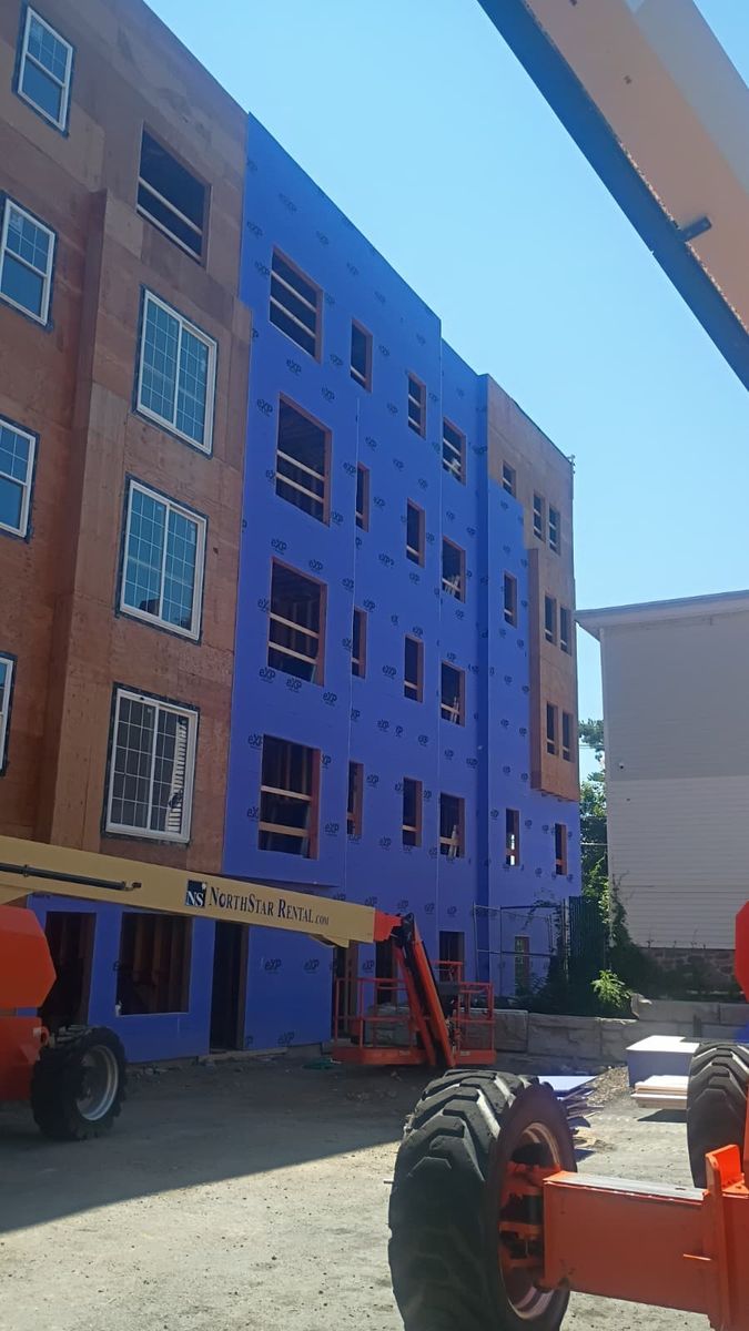 Five-story multifamily building framed by Sophava with exterior ZIP-R sheathing