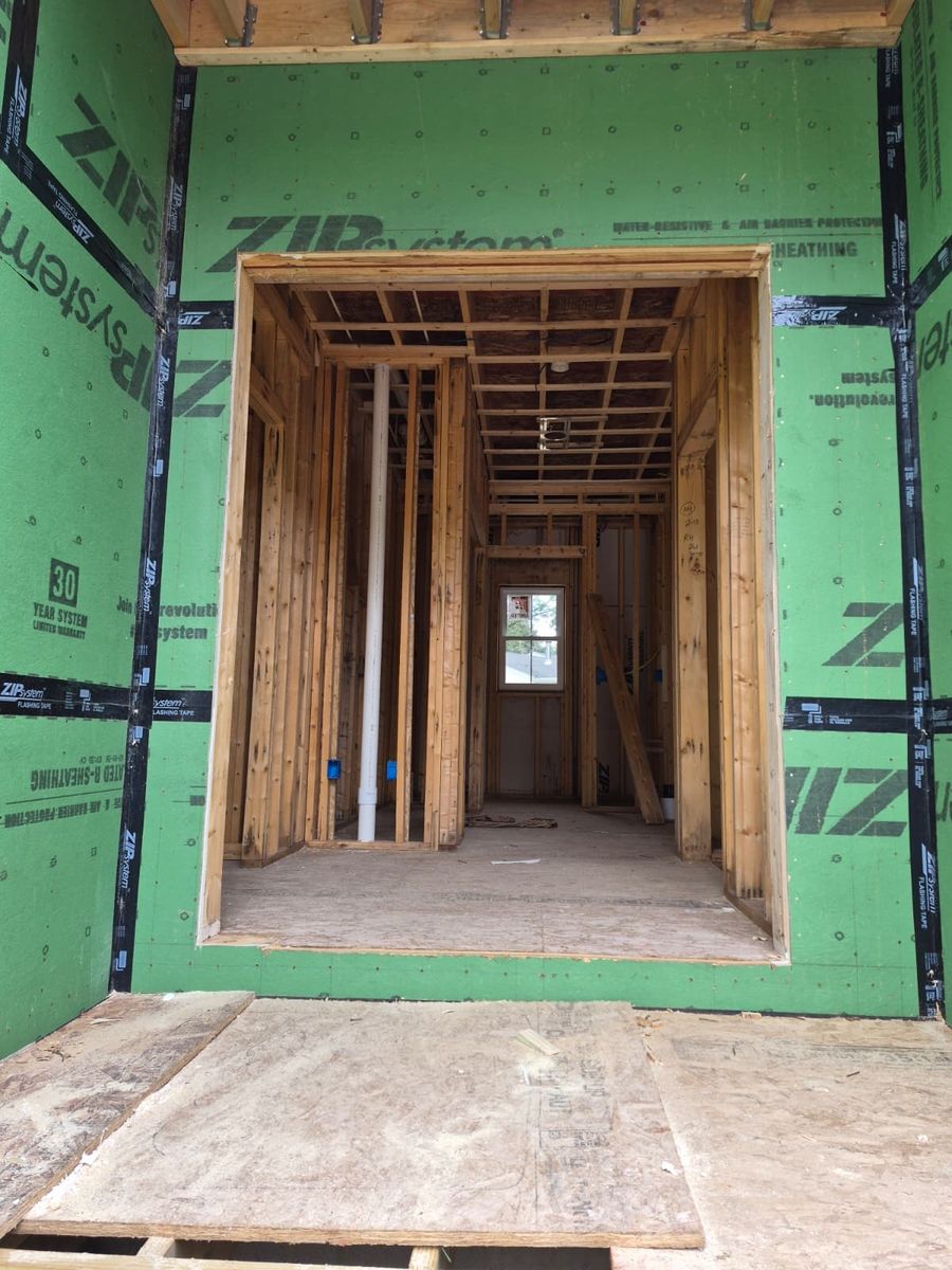 Interior framing and partition walls with ZIP System sheathing